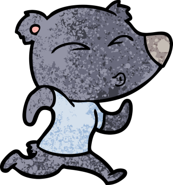 Bir insan tarafından çizilmiş çizgi film koşu ayısı.