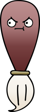 Bir insan tarafından çizilmiş bir boya fırçasının gölgeli karikatürü