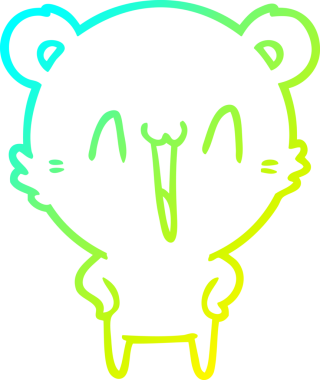 Bir insan tarafından çizilmiş mutlu bir kutup ayısı karikatürü.