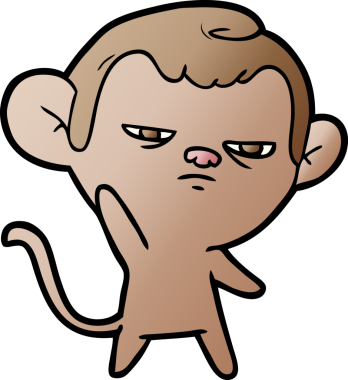 Bir insan tarafından çizilmiş çizgi maymun.