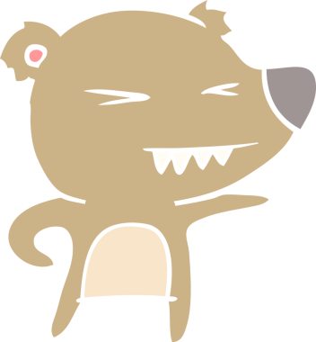 kızgın ayı düz renkli çizgi film bir insan tarafından çizildi.