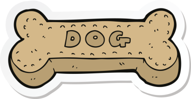 Bir insan tarafından çizilmiş köpek bisküvisi çıkartması.