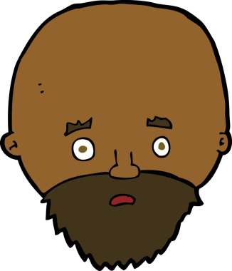 Bir insan tarafından çizilmiş sakallı bir karikatür.