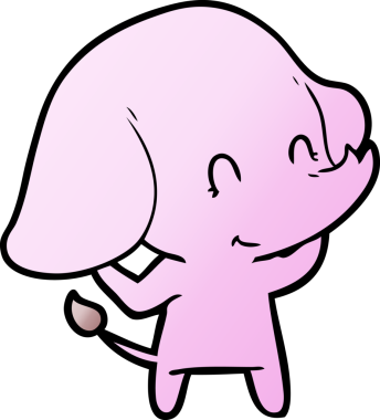 Bir insan tarafından çizilmiş şirin bir fil.