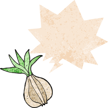 grunge 'da konuşma baloncuğu olan karikatür soğanı bir insan tarafından çizilmiş tedirgin geçmiş dokuma tarzı