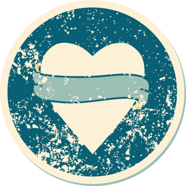 Bir insan tarafından çizilmiş kalp ve bayrağın sembolik depresif dövme şekli