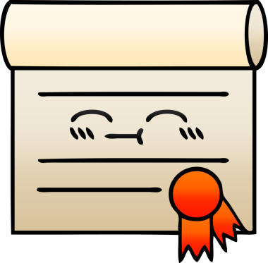 bir insan tarafından çizilen sertifikanın gölgelendirilmiş gradyanı