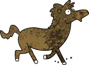 Bir insan tarafından çizilmiş koşu atı.