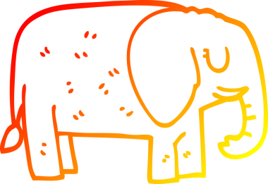 Bir insan tarafından çizilmiş, karikatür filinin sıcak çizgi çizimi