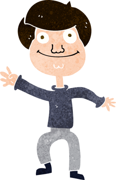 Bir insan tarafından çizilmiş mutlu bir adam.