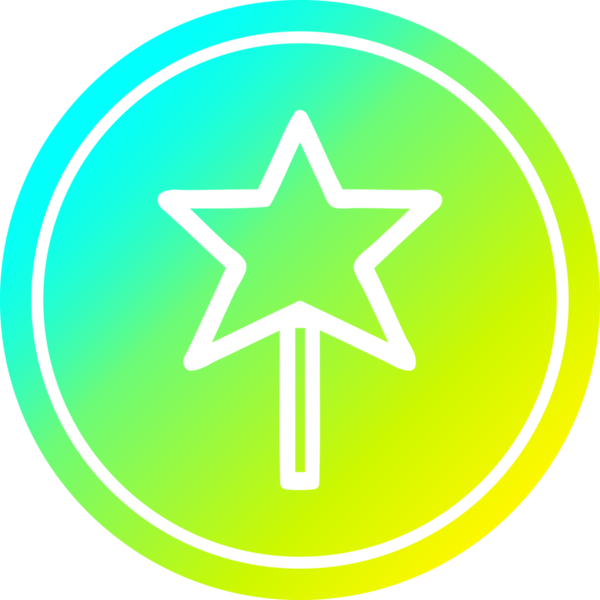 bir insan tarafından çizilmiş havalı gradyan çizgili sihirli dairesel simge