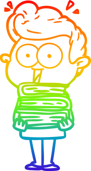 Bir insan tarafından çizilmiş gökkuşağı gradyan çizgi çizimi.