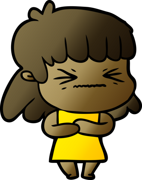 Bir insan tarafından çizilmiş kızgın bir kız.