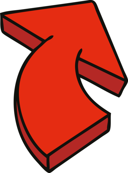 Bir insan tarafından çizilmiş tuhaf çizgi film oku.