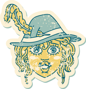 Retro Dövme Biçimli Ork karakteri bir insan tarafından çizildi