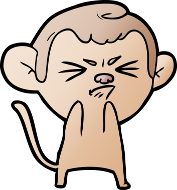 Bir insan tarafından çizilmiş sinir bozucu bir maymun.