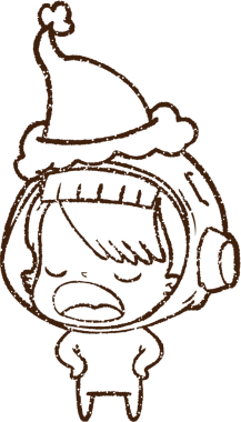 Bir insan tarafından çizilen Festivalci Astronot Kömürü