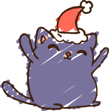 Bir insan tarafından çizilen Noel Kedisi Tebeşiri