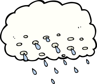 bir insan tarafından çizilmiş yağmur bulutu
