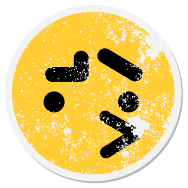 Bir insan tarafından çizilmiş sinirli kuş surat çemberi.