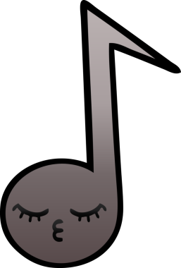 Bir insan tarafından çizilmiş bir notanın gölgelenmiş karikatürü