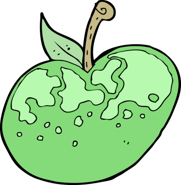 bir insan tarafından çizilmiş elma karikatürü