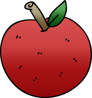 bir insan tarafından çizilmiş garip gölgeli elma.