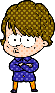 Bir insan tarafından çizilmiş karikatür kadın.