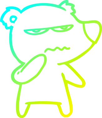 Bir insan tarafından çizilmiş kızgın bir ayı kutup karikatürü.