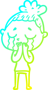 Bir insan tarafından çizilmiş ağlayan bir karikatür çizimi.