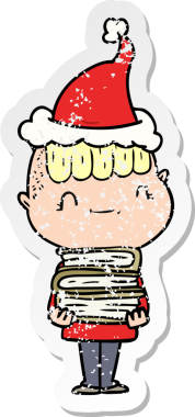 Bir insan tarafından çizilmiş Noel Baba şapkası takan arkadaş canlısı bir çocuğun çizilmiş el yazısı.