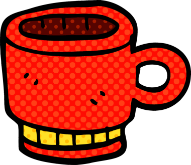 Bir insan tarafından çizilmiş karalama kahve kupası.