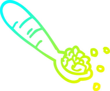 Bir insan tarafından çizilmiş patates püresinin çizgi film çizimi.