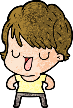 Bir insan tarafından çizilmiş bir karikatür kadın konuşuyor.