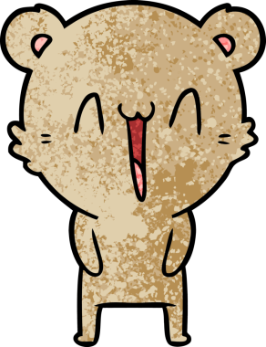 Bir insan tarafından çizilmiş mutlu ayı karikatürü