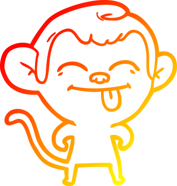 Bir insan tarafından çizilmiş komik çizgi maymun çizimi.