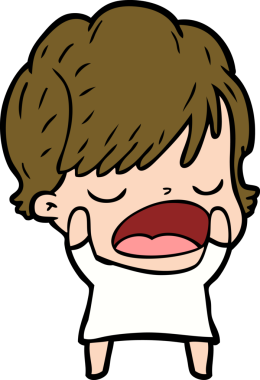 Bir insan tarafından çizilmiş bir karikatür kadın konuşuyor.