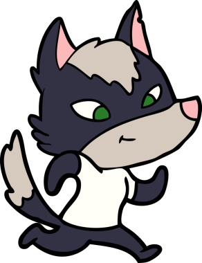 Bir insan tarafından çizilmiş dost canlısı bir kurt.