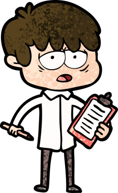 Bir insan tarafından çizilmiş bitkin çocuk çizgi filmi.