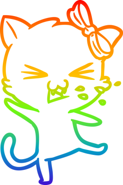 gökkuşağı gradyanı çizimi bir insan tarafından çizilmiş çizgi film kedisi