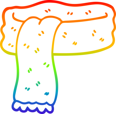 Bir insan tarafından çizilmiş bir kış eşarbının çizimi.