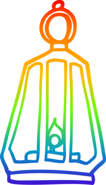 gökkuşağı gradyan çizgi çizimi bir insan tarafından çizilmiş bir fener