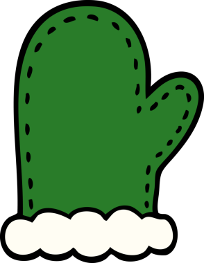 Bir insan tarafından çizilmiş karalama fırın eldivenleri.