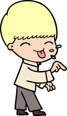 Bir insan tarafından çizilmiş çizgi film çocuğu.