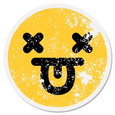 Ölü yüz dairesel etiketi bir insan tarafından çizilmiş.