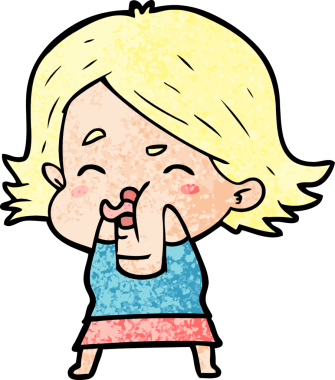 Bir insan tarafından çizilen karikatür kızı.