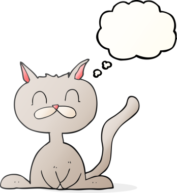 Bir insan tarafından çizilmiş serbest çizim baloncuk çizgi film kedisi.