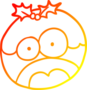 Bir insan tarafından çizilmiş bir pudingin sıcak gradyan çizimi.