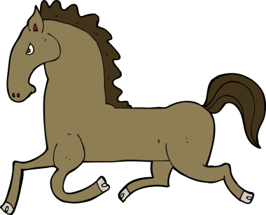 Bir insan tarafından çizilmiş koşu atı.