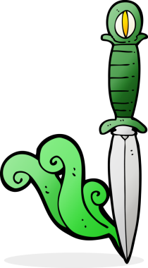 Bir insan tarafından çizilmiş mistik bir hançer.